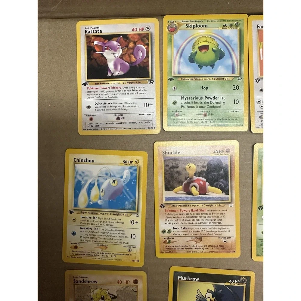 25 Vintage pokemon card collection LP-DMG Shadowless and first editions see pics